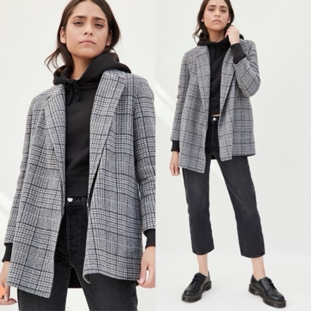 Theory Clairene Weston Plaid Wool Cashmere Double Faced‎ Jacket XL